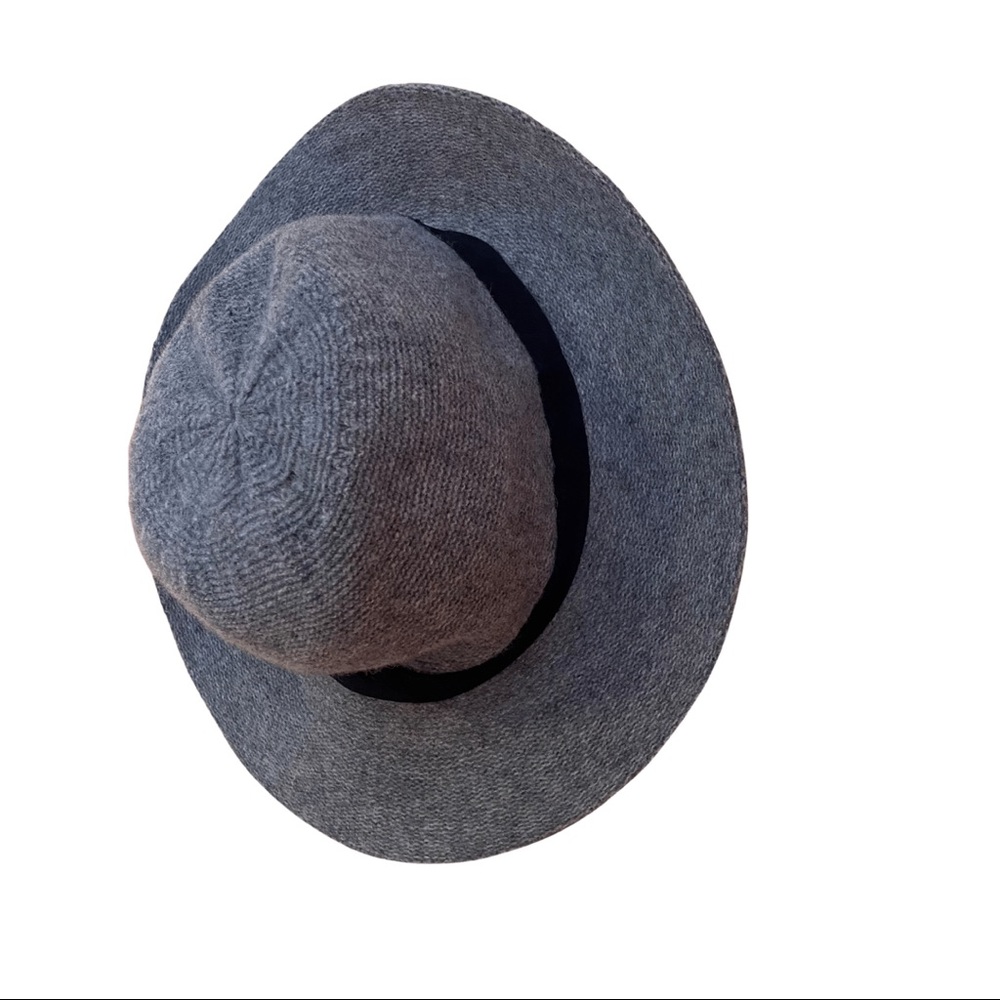 Grey fabric fedora-boho hat